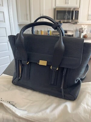 Сумка 3.1 Phillip Lim Pashli темно-синяя чернильная шагреневая кожа средняя  - Изображение 1 из 4