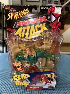 De colección 1998 Toy Biz Marvel Spiderman Sneak Attack Flip n Trap Sandman Nuevo Como Nuevo - Imagen 1 de 2