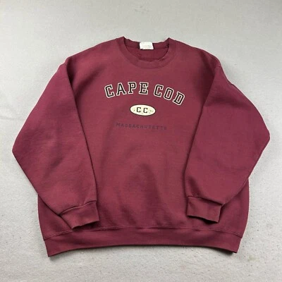 Sudadera De Colección Lee Cape Cod Para Mujer 2X Roja Polar Cuello Redondo Mangas Largas Pullover Foto 1 de 4