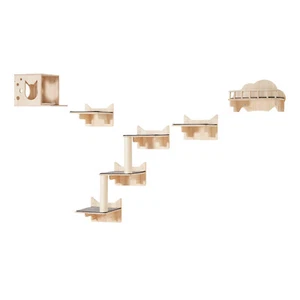 VEVOR Kletterwand Katzen Wandliege Katzenliege Katzenbett Katzenregal 5er-Set - Bild 1 von 12