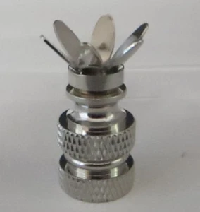 SOLID BRASS NICKEL-PLATED 6-PRONG DIY LAMP SHADE FINIAL BASES TV-1376NP - Picture 1 of 3