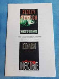 Ridley Pearson SIGNED The Connecting Chapter Chapbook Undercurrents 1st Printing - Foto 1 di 2