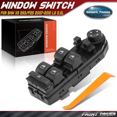Interruptor de janela de energia dianteiro esquerdo para BMW X3 E83/F25 2007 2008 2009 2010 L6 3.0L - Imagem 1 de 4
