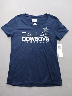 NFL Womens Cowboys Football Tee Large Navy V Neck Cotton - Image 1 of 4