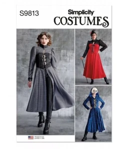 Simplicity Pattern 9813 Steampunk Fair Festival Costume Coat 10-18 Cosplay - Picture 1 of 7