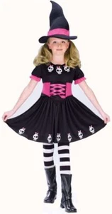 SKULL WITCH kids girls child halloween costume L 12 14 - Picture 1 of 1