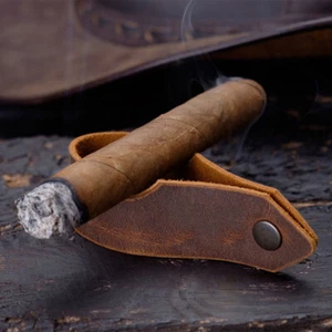 Leather Cigar Holder Pipe Display Stand Household Pipe Holder Pipe Base Holster - Picture 1 of 5