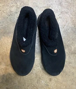 Merrell Kids Encore Black Moc Slip On Clogs Youth 13 Suede Fleece Lined - Picture 1 of 4