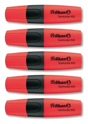 5 x Pelikan Textmarker Leuchtmarker Highlighter 490 Marker 2 -5mm, rot - Bild 1 von 4