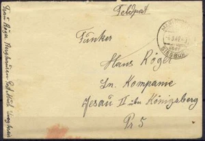 Cover Fieldpost WWII German Empire. 1942. Marienfeld to Konigsberg (a) - Picture 1 of 3