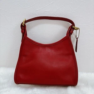 COACH Vintage 4106 RARE Small Red Smooth Leather Soho Handbag Purse - Picture 1 of 18