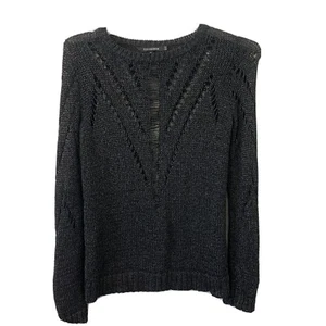Tess Giberson Open Knit Jersey Suéter Talla M Mezcla de viscosa Distressed Shimmer - Imagen 1 de 7