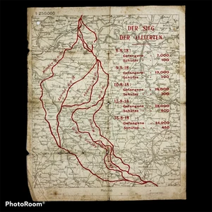 SEHR SELTEN! WWI Flugzeug fallen gelassen Flugblatt Aisne-Marne Offensive Tiefdruck - Bild 1 von 12