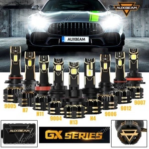 AUXBEAM GX Series LED Headlight Bulbs 6500K Cold White 25000LM 120W Super Bright - Picture 1 of 27