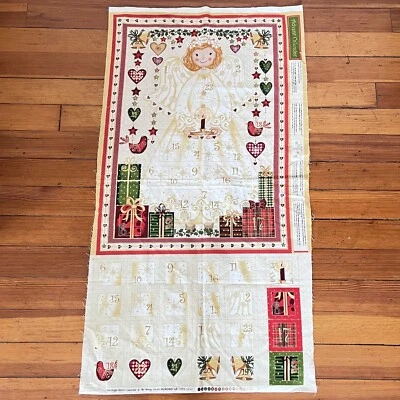 Henley Studio Makower UK Metallic Christmas Angel Advent Calendar Fabric Panel - Image 1 of 4