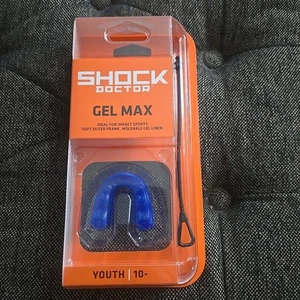 Shock Doctor Gel Max Mouthguard, Youth 10 and Under for Impact Sports ~ BLUE - Zdjęcie 1 z 2