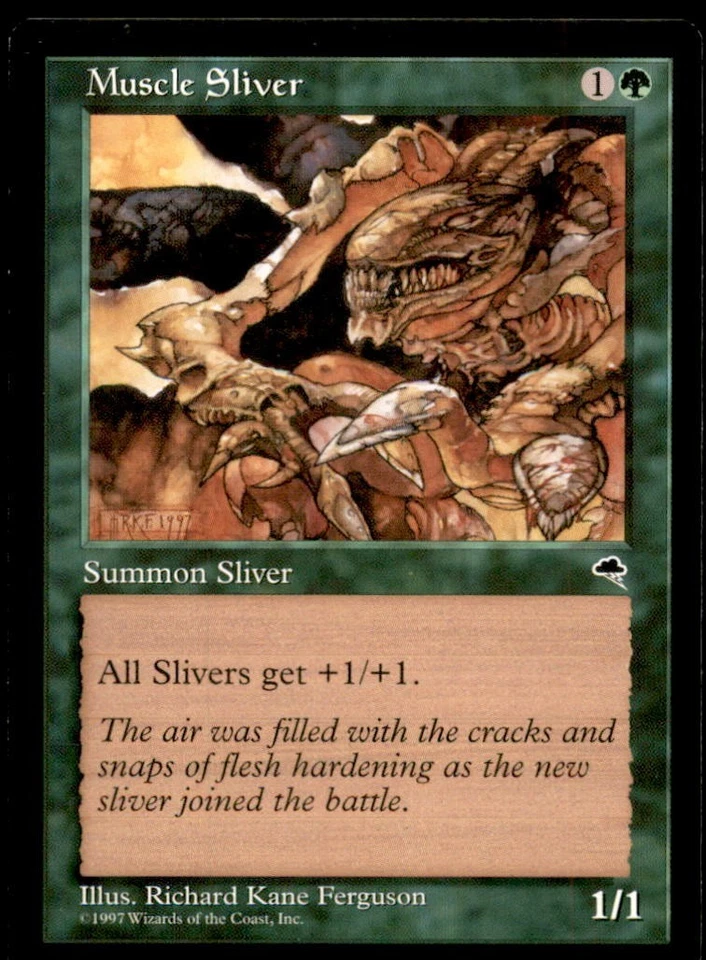 Muscle Sliver Tempest Light Play MTG Magic the Gathering - Image 1 of 1