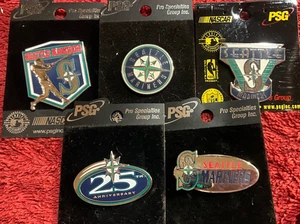 Set of 5 Seattle Mariners Logo Licensed Collectors Pins BLOWOUT PRICE - Picture 1 of 1