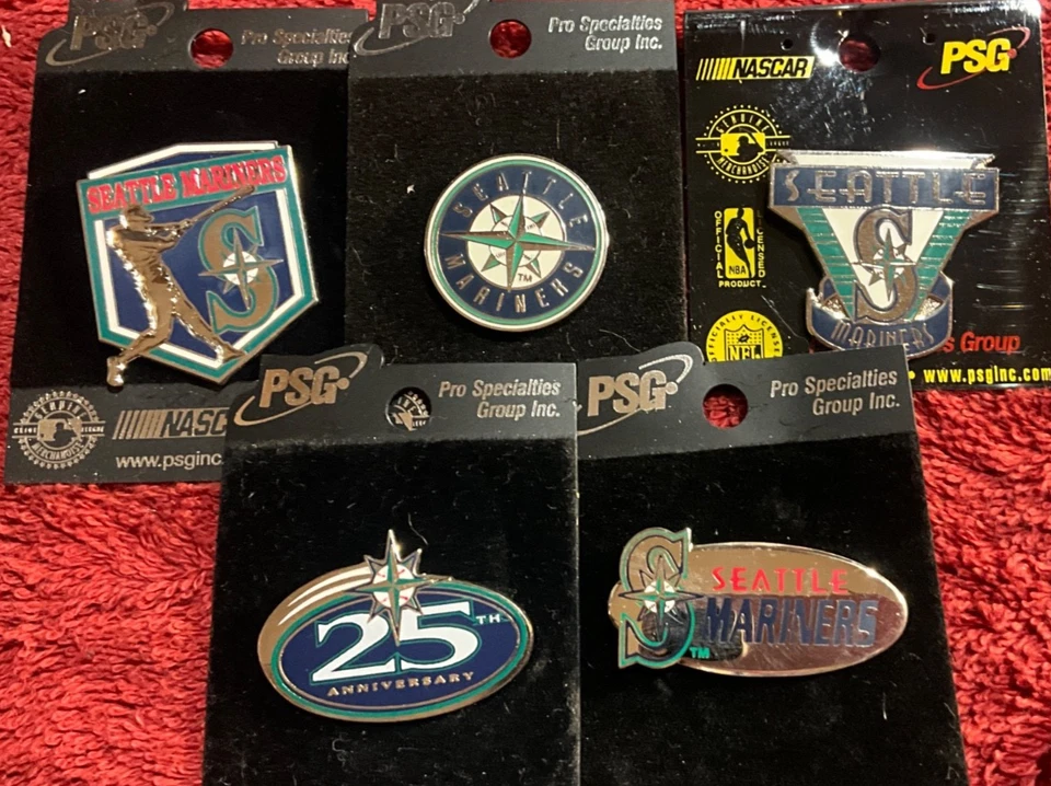 Set of 5 Seattle Mariners Logo Licensed Collectors Pins BLOWOUT PRICE - Image 1 of 1