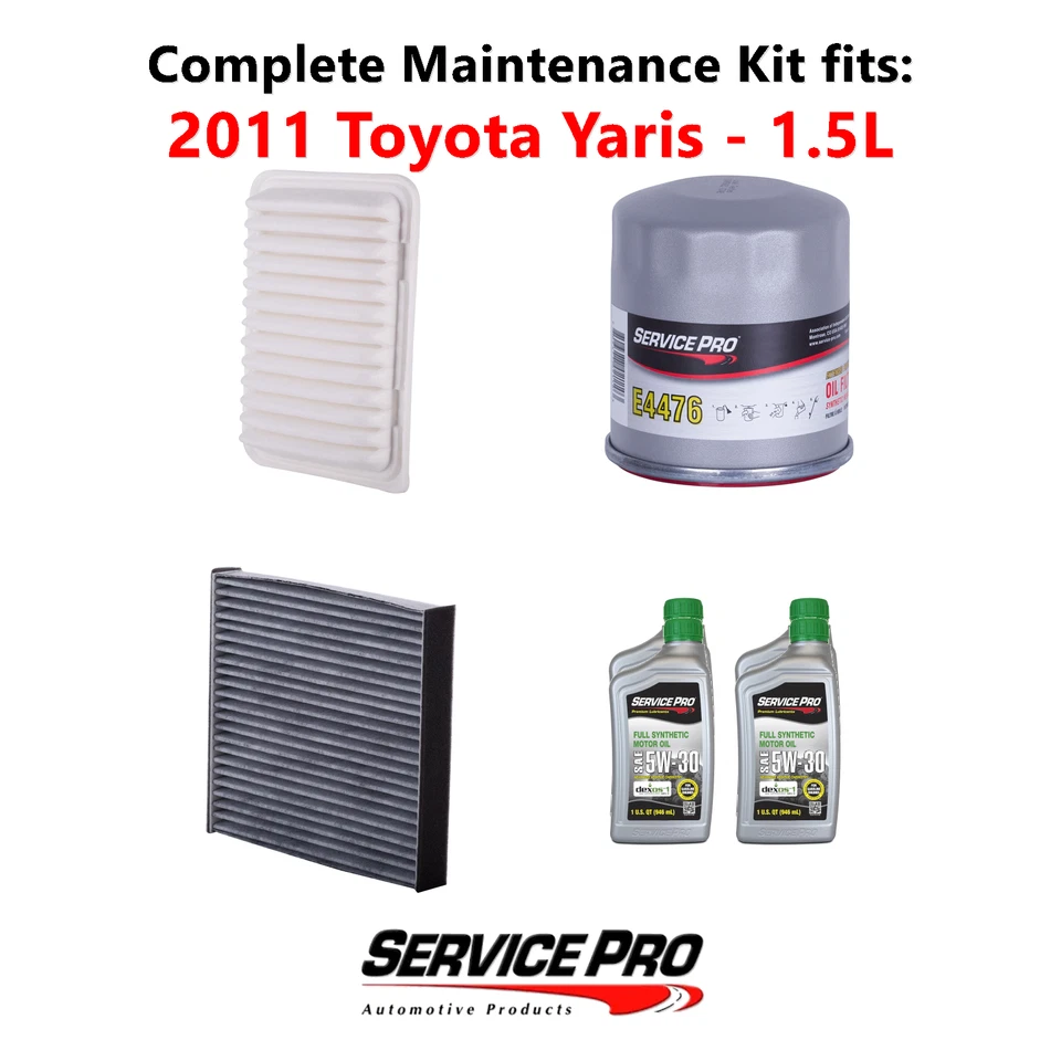 2011 Toyota Yaris 1.5L Complete Air, Oil & Cabin Filter Kit (5W-30) - Image 1 of 4