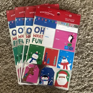 4 Packungen (200) Weihnachtsfigur Geschenkanhänger Geschenkverpackung abziehen & kleben Wondershop - Bild 1 von 1