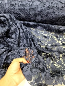 Marineblau Blumen Guipure Spitze Stoff besondere Anlässe Meterware für Kleid Abschlussball - Bild 1 von 13