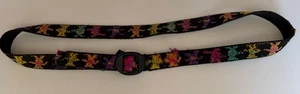 "Correa de cinturón tejida Grateful Dead Dancing Bears negra multicolor 42"" muy usada" - Imagen 1 de 15