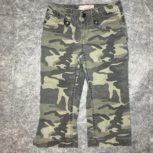 Vintage Jolt Girls Capri Pants Camouflage Embroidered Size 8 Camo Pockets - Picture 1 of 12