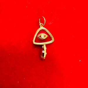 Moissanite Pendant Mushroom Charm Pendant Solid 14k Gold Pendant Diamond Charm - Picture 1 of 4