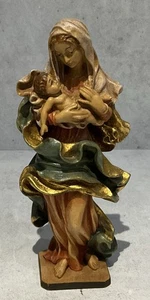 Hans U Adolf Heinzeller Oberammergau Madonna & Jesuskind geschnitzte Holzfigur - Bild 1 von 13