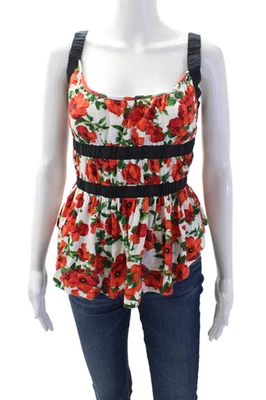 Maeve Anthropologie Womens Square Neck Floral Tank Black Size M - Image 1 of 4