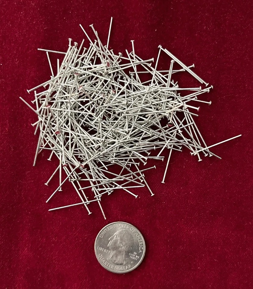 300 pasadores de cabeza plateados de 1" Foto 1 de 1