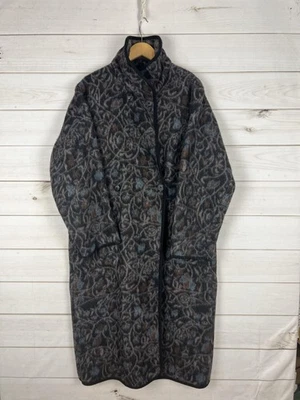 Abrigo de Lana Lillunn Mujer Grande Gris Azul Marrón Jacquard Hecho en Noruega Bolsillos Foto 1 de 4