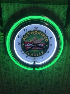 14 Zoll Neon Uhr Johnson Seepferdchen - Bild 1 von 4