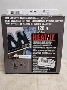 HEAT IT HIRD Roof & Gutter De-Icing Heating Cable Kit 120ft Ready to Install - Picture 1 of 8