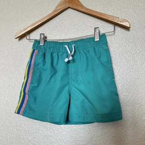 Mini Boden Boys 7-8 Classic Athletic Stripes Swim Shorts Trunks Green - Picture 1 of 3