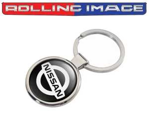 NEW metal Chrome black and white Nissan Key Chain Key Fob - domed epoxy logo - Picture 1 of 1