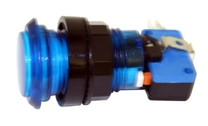 Blue Long Length Illuminated Arcade Game Push Button with microswitch, Jamma - Picture 1 of 1