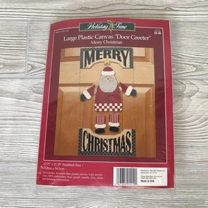 Holiday Time Merry Christmas Santa Door Greeter Large Plastic Canvas Kit NEW - Picture 1 of 4