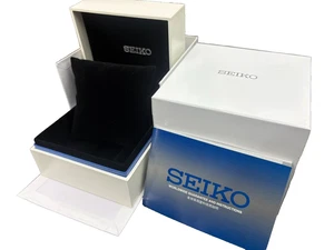 SEIKO Empty White Presentation Watch Gift Box With warranty card booklet Pillow - Picture 1 of 11