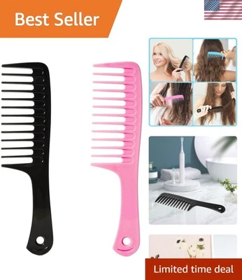 Peine desenredante unisex - 2 piezas dientes anchos para un peinado y cuidado del cuero cabelludo sin esfuerzo Foto 1 de 4