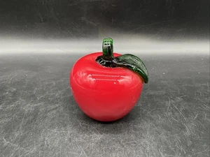 Mundgeblasener Kunstglas Apfel Briefbeschwerer 4 1/2" T - Bild 1 von 7