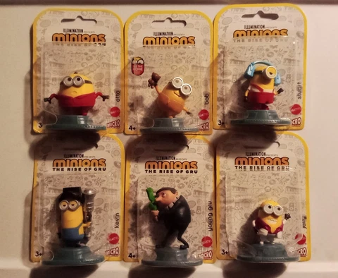 SET OF 6 Despicable Me ALL NEW Mattel MINIONS Figures Gru Kevin Bob Stuart Otto Cover