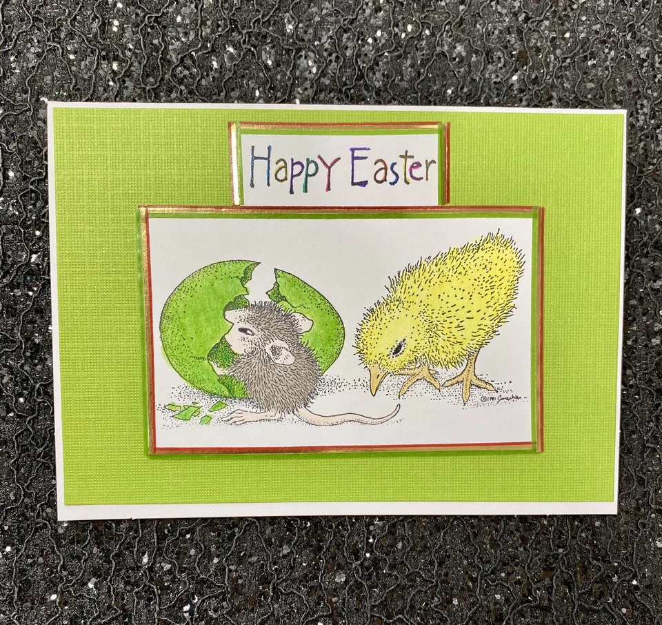 Handmade House Mouse Easter Card - Image 1 of 1