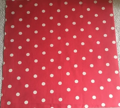 FQ 50cm x 50cm Square Cath Kidston Large Spot on Red 100% cotton Duck Fabric new - Image 1 of 4