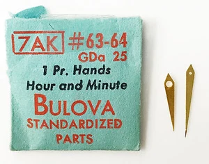 Bulova 7AK GDA25 Vintage Gold Hour and Minute Hands #63-64 NOS Original Package - Picture 1 of 6