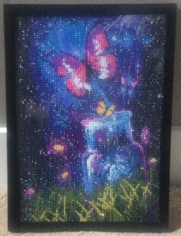 Framed Butterfly Firefly Jar Dot Art - 11” X 13” - Image 1 of 1