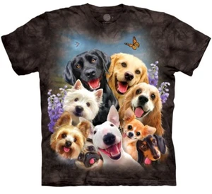Dog Selfie Cute Puppies Lab Pug Rescue Animal Dogs Black Mountain Shirt 5X - Picture 1 of 3