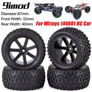 RC Car Wheels 1/10 Tires 12mm Hex for WLtoys 144001 124019 12428 124017 Upgrades - Picture 1 of 18