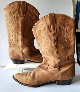 Vintage Bort Carleton Cowboy Boots Leather Mens Size 13 Brown 7801 - Picture 1 of 22